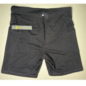 Stretch The Rules Black Athletic Biker Shorts Pockets Women's Size L